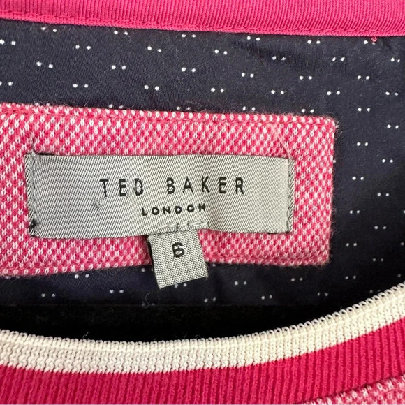 Ted Baker London Women’s Long Sleeve Pink Cotton Crewneck Sweater Size 6 GUC - Picture 5 of 11
